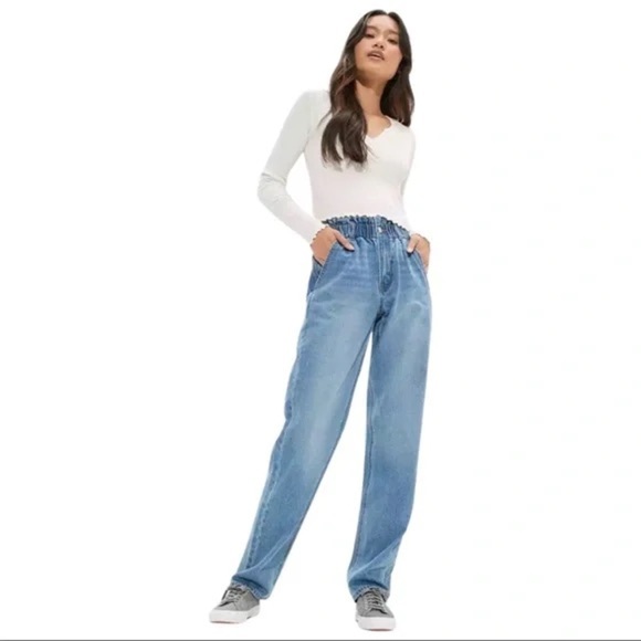 Women’s American Eagle Baggy Jean size 10 Blue Street NO. 3685 - Picture 4 of 12